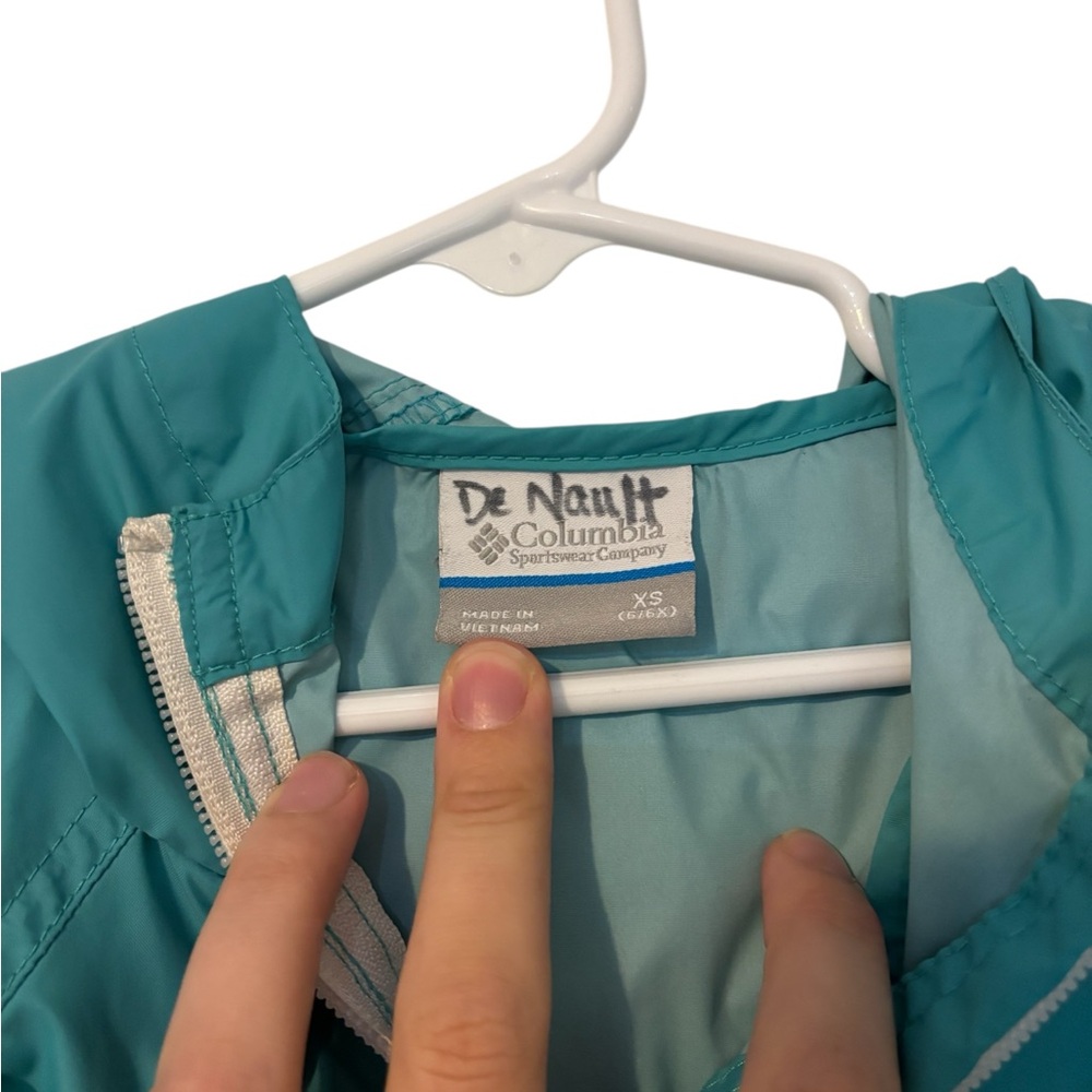 Girls Columbia coat turquoise XS raincoat - Picture 4 of 6